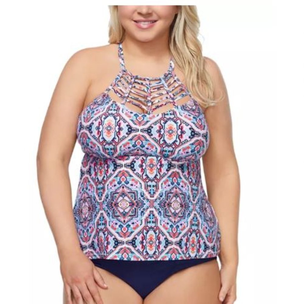 NWOT Plus size paisley tankini top
